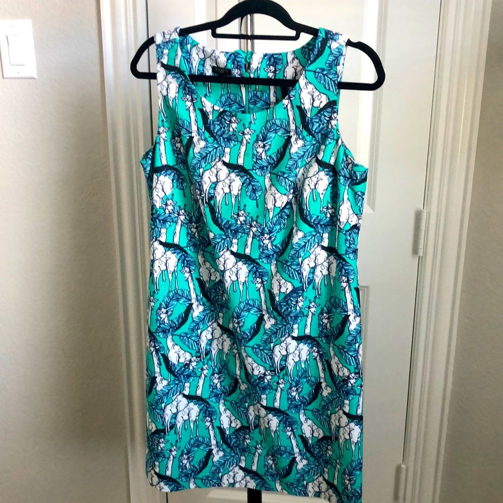 TALBOTS Giraffe Print Shift Dress